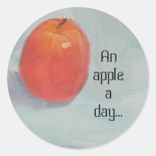 AN APPLE A DAY! CLASSIC ROUND STICKER