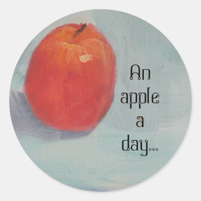 AN APPLE A DAY! CLASSIC ROUND STICKER (Front)
