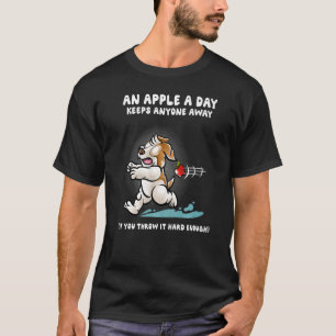 An Apple A Day Keeps Anyone Away Dog Jack Russell  T-Shirt