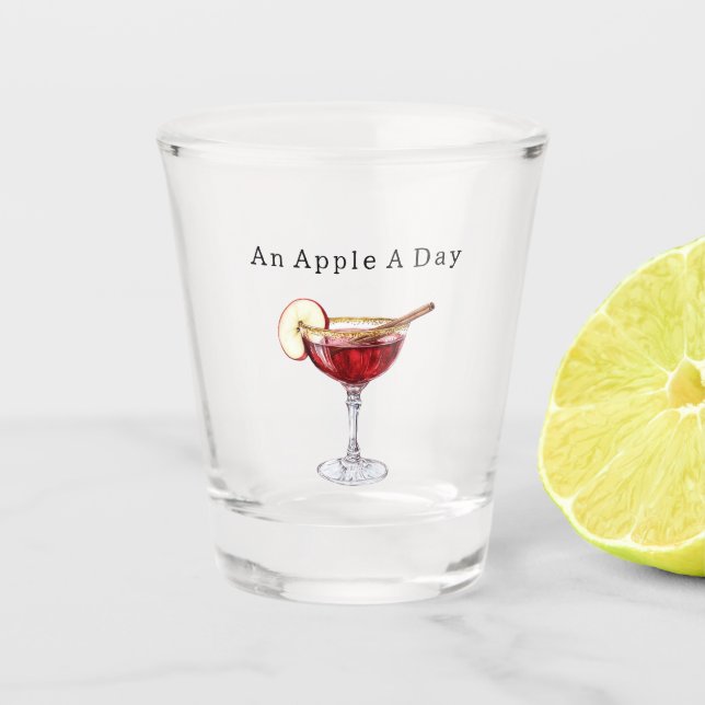 An Apple A Day   Shot Glass (Front)