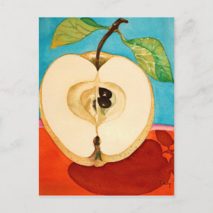 an apple a day ...watercolor postcard