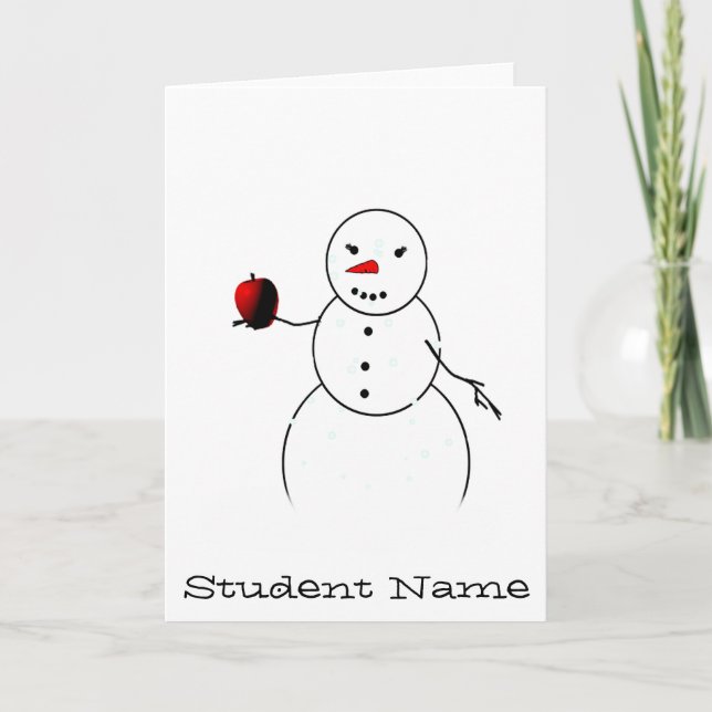 An Apple for the Teacher from Little Snowman Holiday Card (Front)