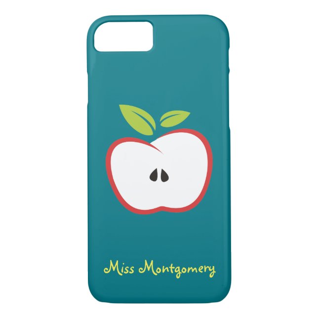 An apple with a red outline and green leaves Case-Mate iPhone case (Back)