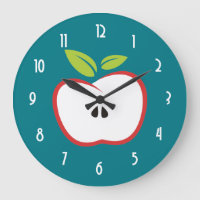 An apple with a red outline and green leaves
