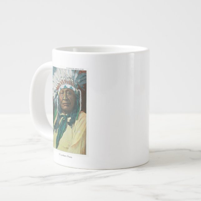 An Arapahoe Indian Chief PortraitColorado Large Coffee Mug (Front Left)