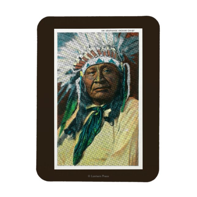 An Arapahoe Indian Chief PortraitColorado Magnet (Vertical)