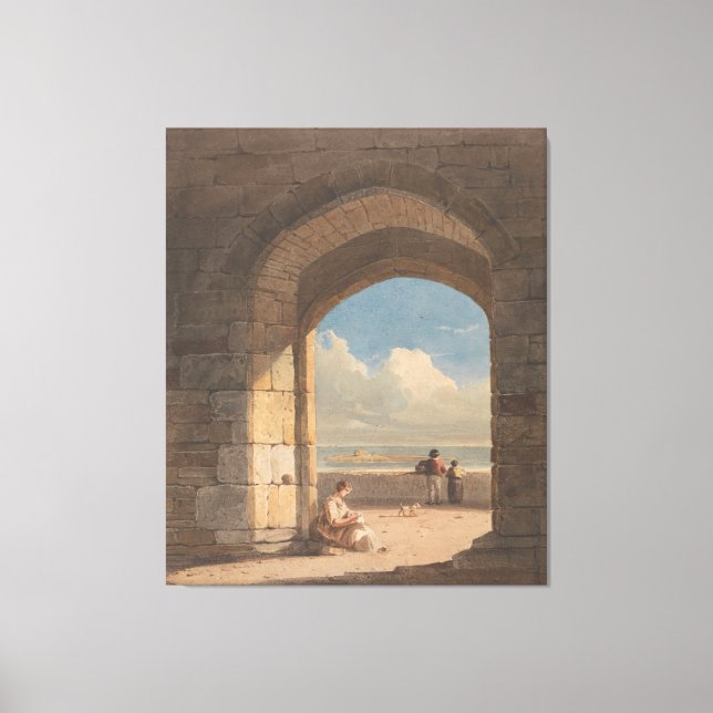 An Arch at Holy Island, Northumberland Canvas Print (Front)