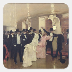 An Argument in the Corridors of the Opera, 1889 Square Sticker