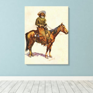 An Arizona Cowboy by Remington, Vintage Western Canvas Print