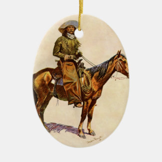 An Arizona Cowboy by Remington, Vintage Western Ceramic Tree Decoration
