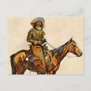 An Arizona Cowboy by Remington, Vintage Western Postcard