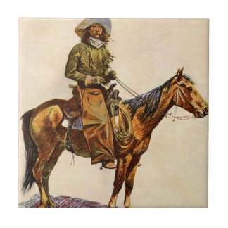 An Arizona Cowboy by Remington, Vintage Western Tile