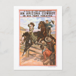 An Arizona Cowboy in Big Tent Theatre Poster Postcard