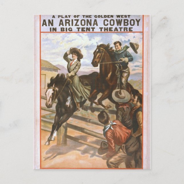 An Arizona Cowboy Retro Theatre Postcard (Front)
