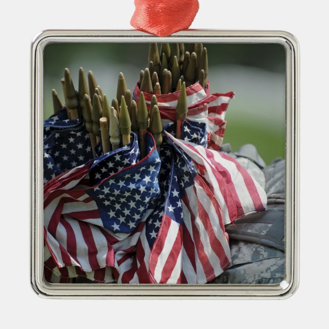 An Army soldier's backpack Metal Tree Decoration (Front)