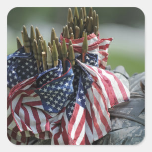 An Army soldier's backpack Square Sticker