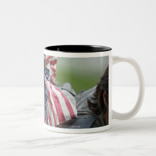 An Army soldier's backpack Two-Tone Coffee Mug