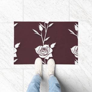 An Arrangement Of Minimalist Single Line Roses Doormat