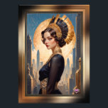 An Art Deco Beauty By A Golden Disc by Xzendor7 Photo Print<br><div class="desc">An Art Deco Beauty By A Golden Disc AI Concept Art by Xzendor7; gracing a grand metropolis of a bygone age. Read The Short Story At My Website: https://xzendor7.com/an-art-deco-beauty-by-a-golden-disc-by-xzendor7/</div>