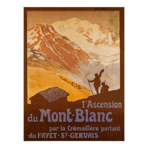 An art deco poster for alpine tourism at Mt Blanc