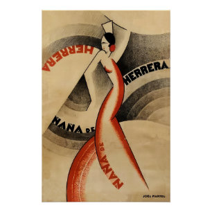 An art deco poster of a flamenco dancer