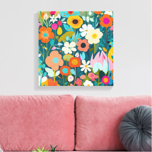An art piece of blooming garden,with vibrant colou canvas print