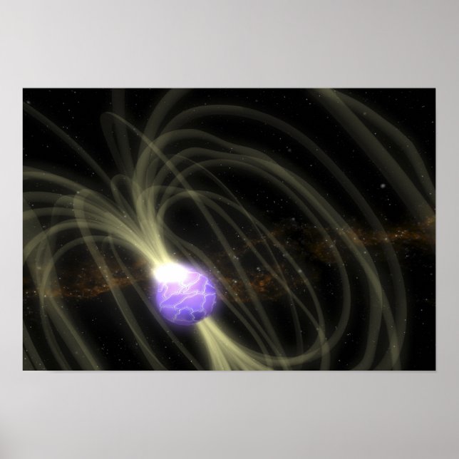 An artist conception of the SGR 1806-20 magneta Poster (Front)