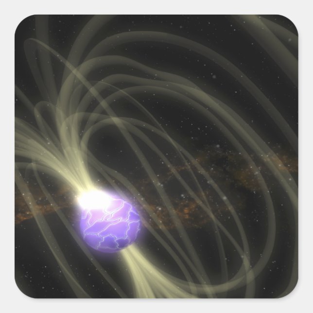 An artist conception of the SGR 1806-20 magneta Square Sticker (Front)