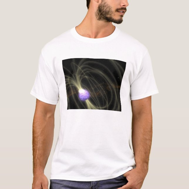 An artist conception of the SGR 1806-20 magneta T-Shirt (Front)