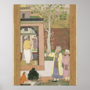 An artist decorating the interior of a garden pavi poster