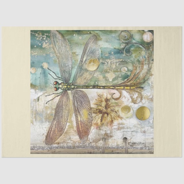 An Artistic Dragonfly Series Design #15 Tissue Paper (Front)