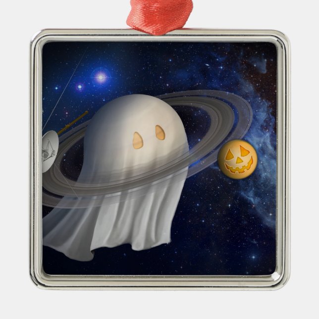 An artist's Halloween illustration Metal Tree Decoration (Front)