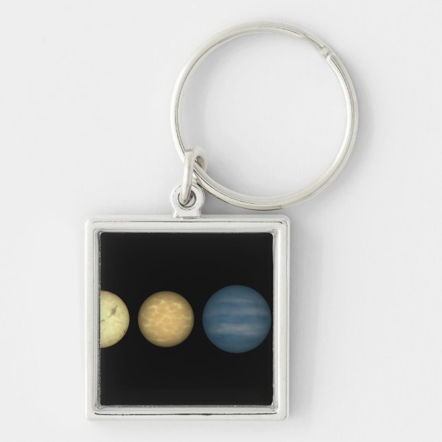 An artist's rendition comparing brown dwarfs 2 key ring (Front)