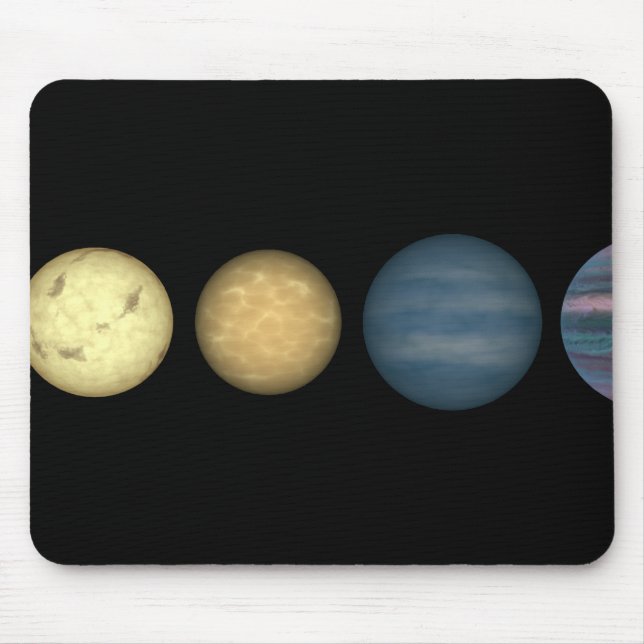 An artist's rendition comparing brown dwarfs 2 mouse mat (Front)