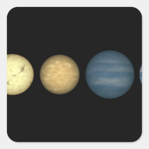 An artist's rendition comparing brown dwarfs 2 square sticker