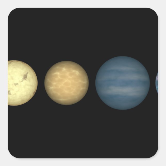 An artist's rendition comparing brown dwarfs 2 square sticker (Front)