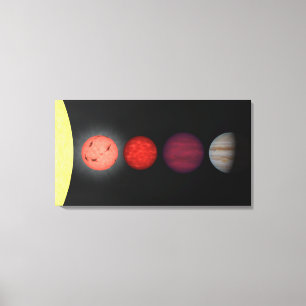 An artist's rendition comparing brown dwarfs canvas print