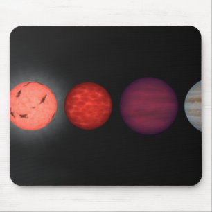 An artist's rendition comparing brown dwarfs mouse mat