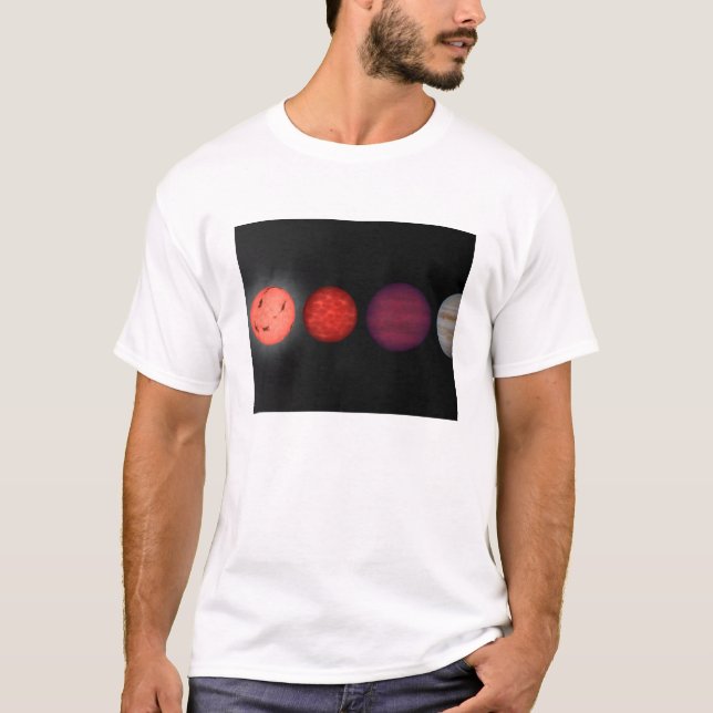 An artist's rendition comparing brown dwarfs T-Shirt (Front)