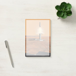 An Ascent Vehicle Leaving Mars. 2 Post-it Notes