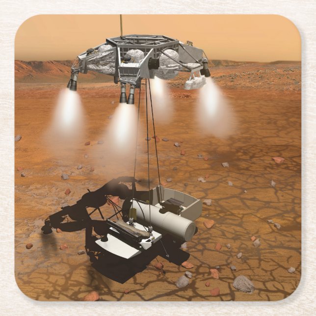 An Ascent Vehicle Leaving Mars. Square Paper Coaster (Front)