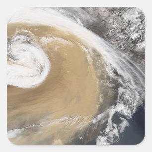 An Asian dust storm crosses the Pacific Square Sticker