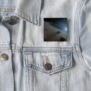 An Asteroid Belt Around The Bright Star Vega. 15 Cm Square Badge