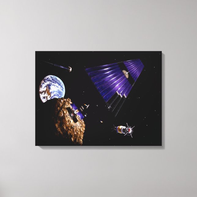 An asteroid mining mission canvas print (Front)