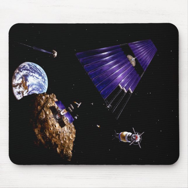 An asteroid mining mission mouse mat (Front)