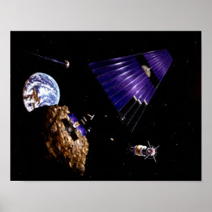 An asteroid mining mission poster