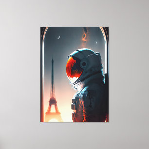An astronaut in Paris  Canvas Print