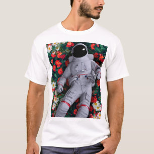 An astronaut in the Flowers T-Shirt