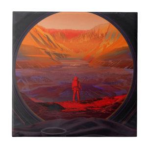 An Astronaut On Mars Tile