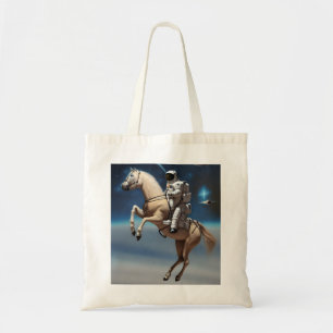 An Astronaut Riding a Horse in Space  Tote Bag